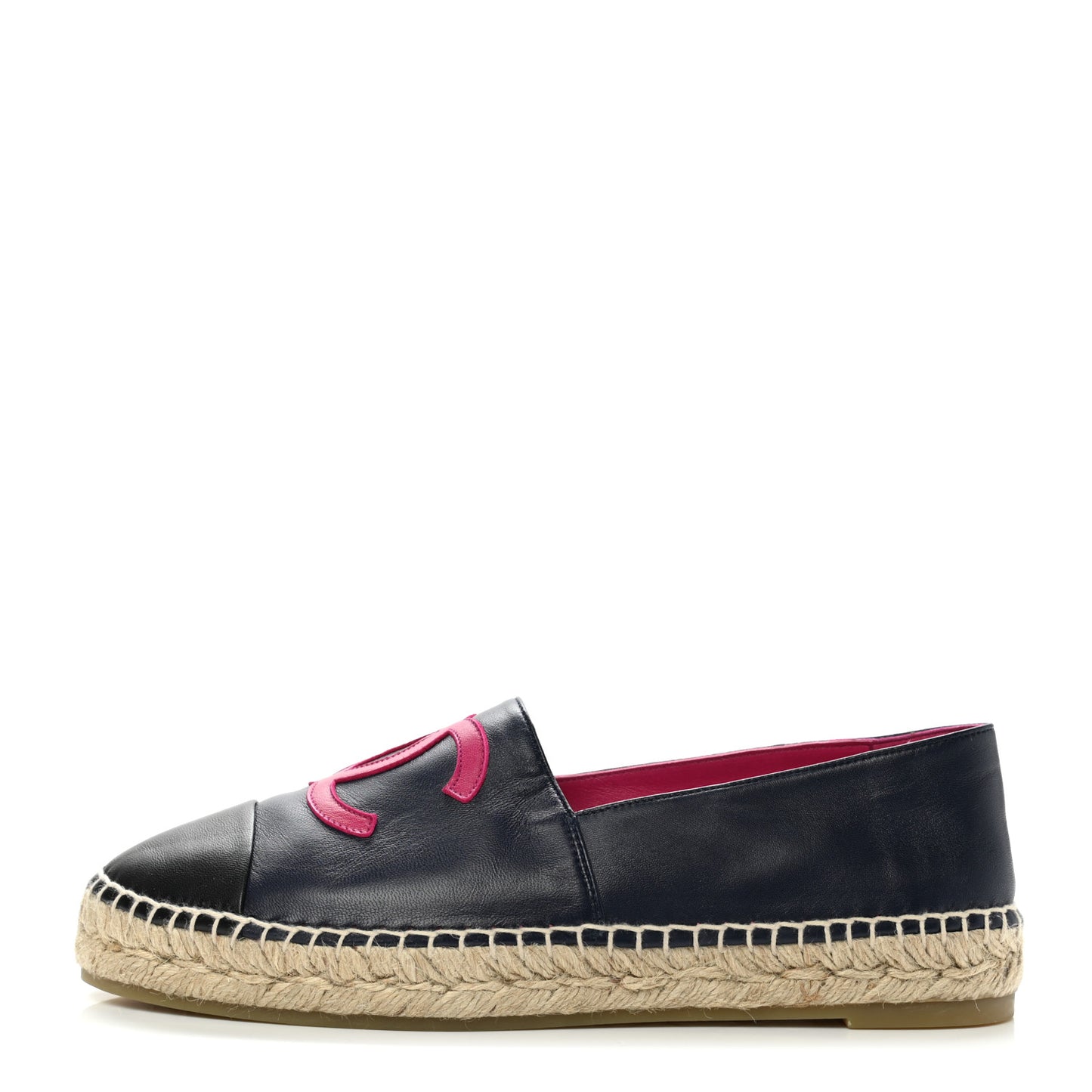 Lambskin CC Espadrilles 41 Navy Fuchsia Black