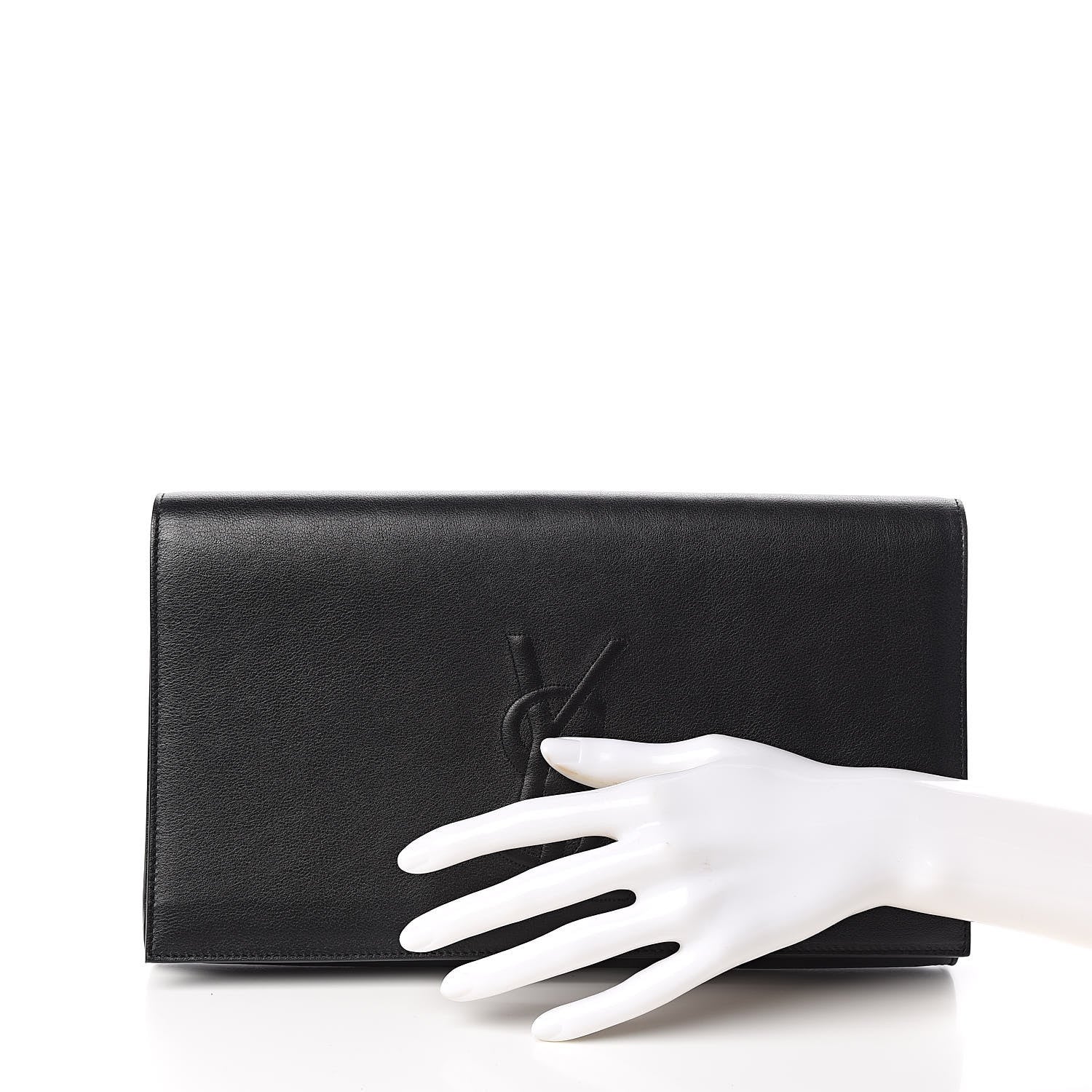 Saint Laurent Calfskin Monogram Large Belle De Jour Clutch Black 2 of 8