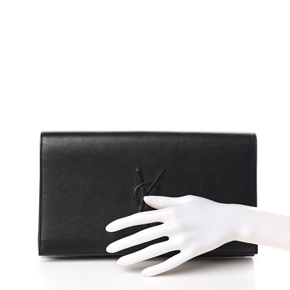 Saint Laurent Calfskin Monogram Large Belle De Jour Clutch Black 2 of 8