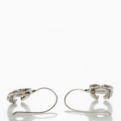 Chanel Textured CC Drop Earrings Silver 3 of 4