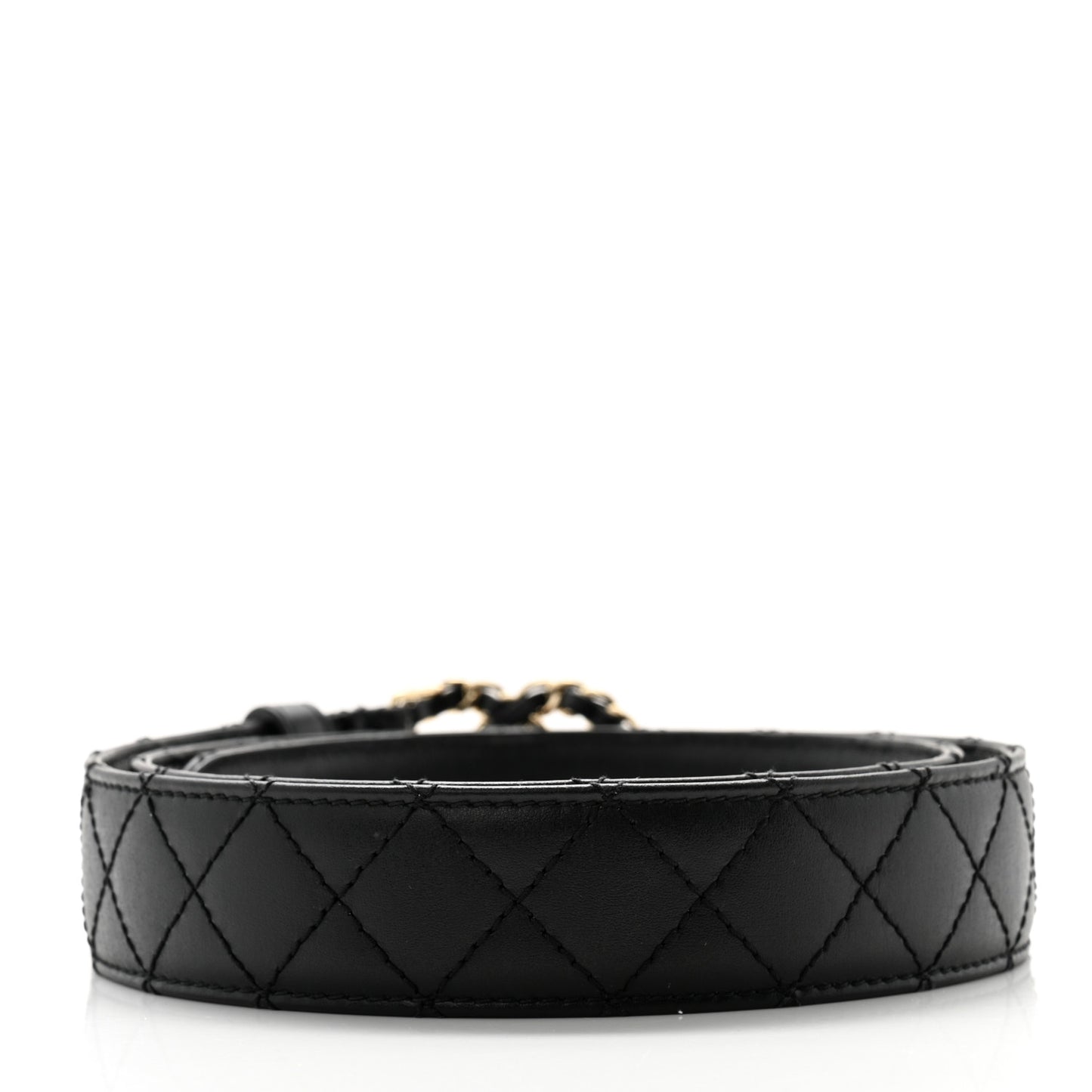 Calfskin Quilted CC Chain Belt 85 34 Black