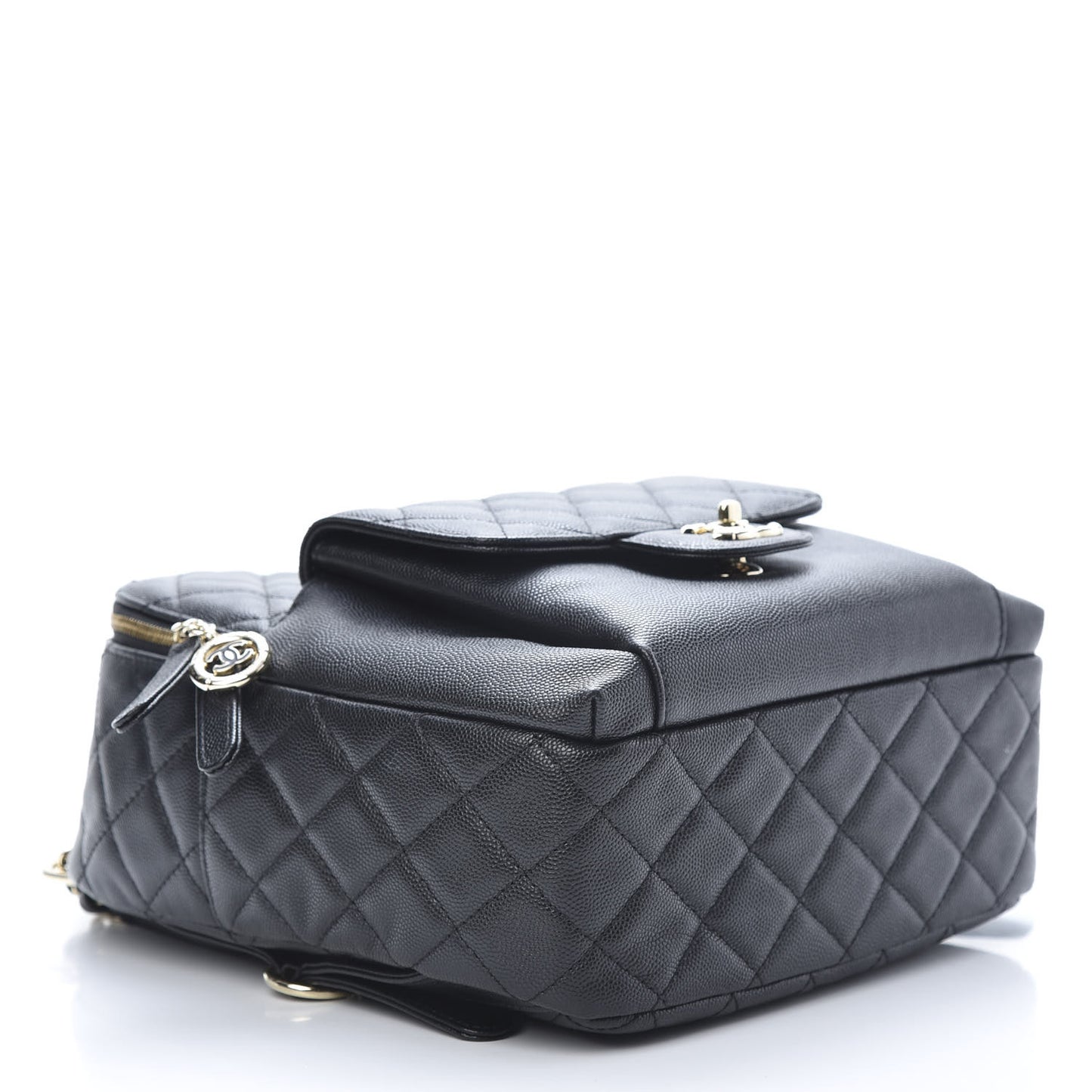 Caviar Quilted Medium Zip Around Backpack Black