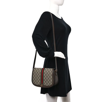Gucci GG Supreme Monogram Web Small Ophidia Flap Messenger Bag Brown 3 of 13