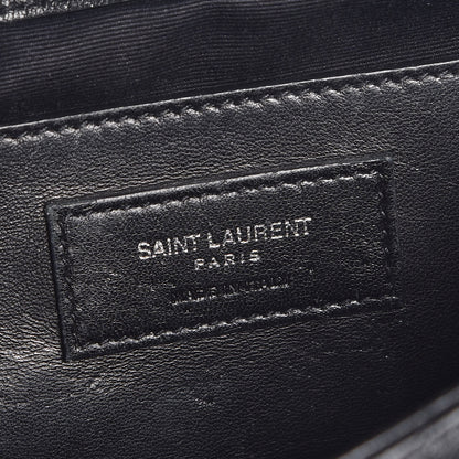 Saint Laurent Sheepskin Tri-Quilt Monogram Medium College Bag Black 7 of 9
