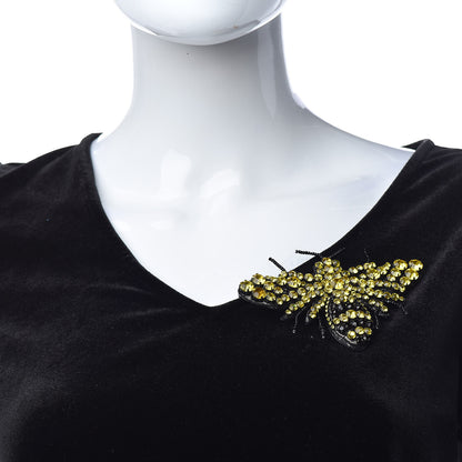 Gucci Metal Crystal Bee Brooch Black Yellow 2 of 7