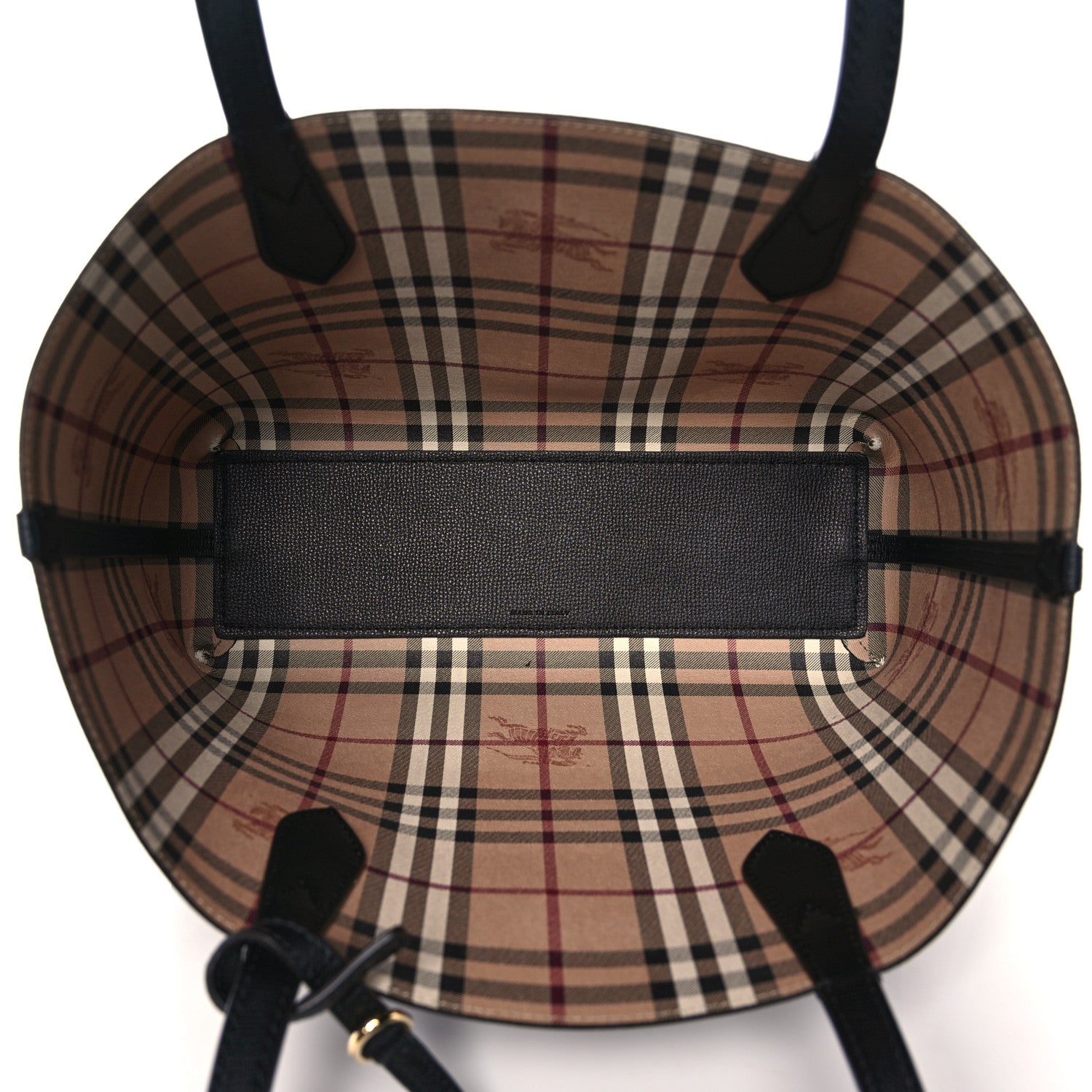 Burberry Grainy Calfskin Haymarket Check Small Reversible Tote Black 8 of 20