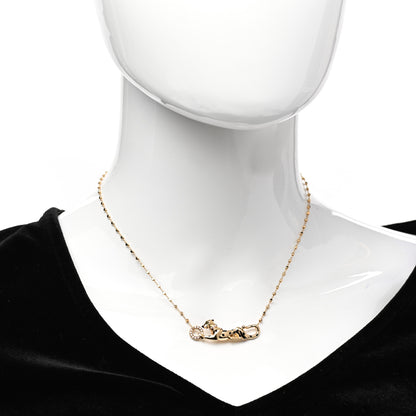 Cartier 18K Yellow Gold Diamond Tsavorite Black Lacquer Panthere De Cartier Necklace 2 of 5