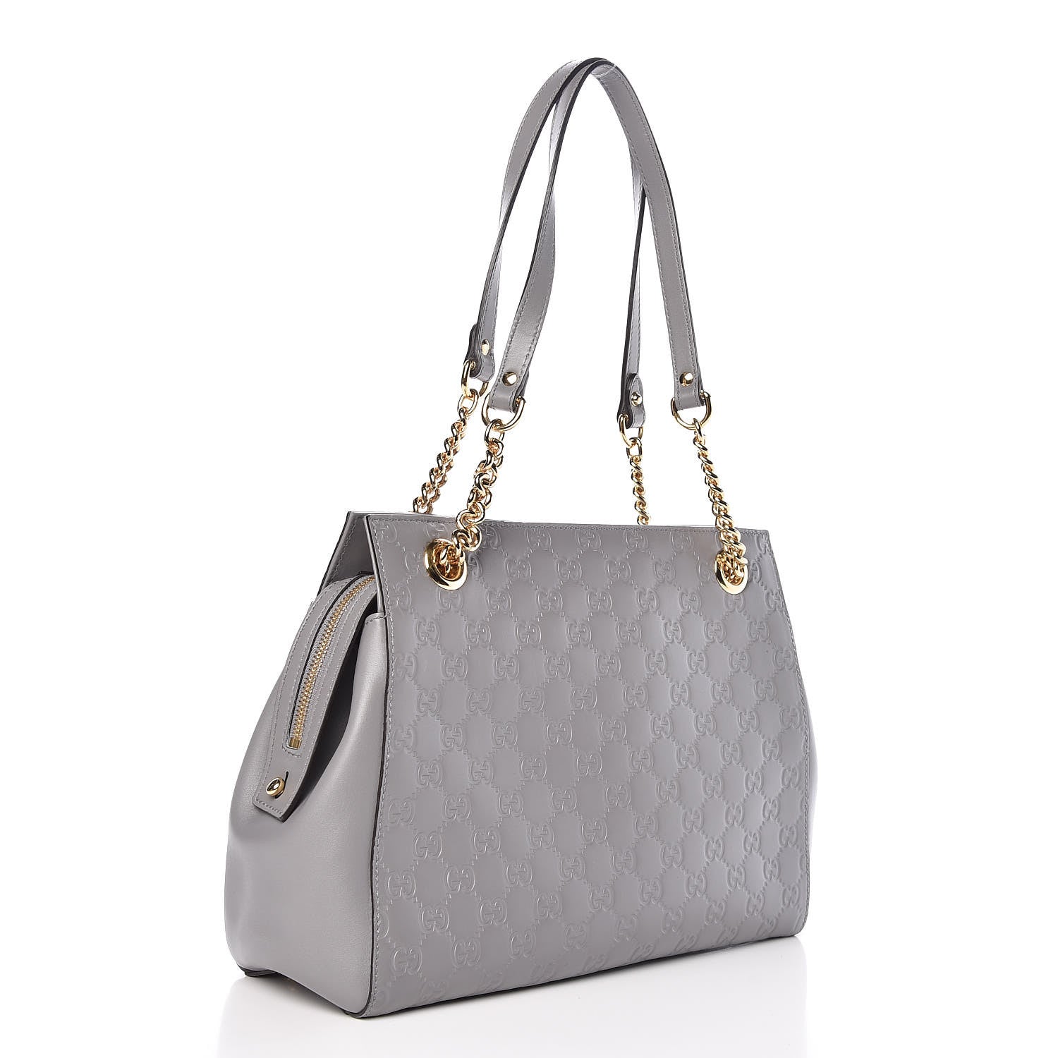 Gucci Soft Guccissima Signature Medium Shoulder Tote Bag Deep Grey 3 of 7