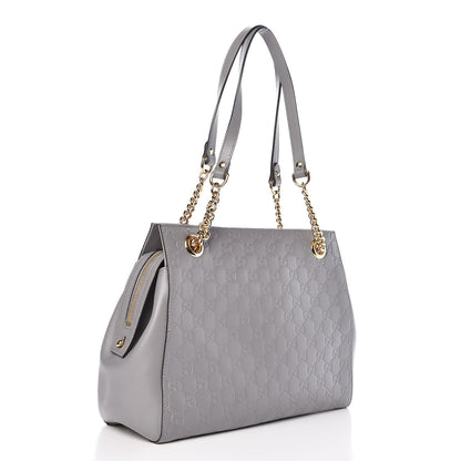 Gucci Soft Guccissima Signature Medium Shoulder Tote Bag Deep Grey 3 of 7