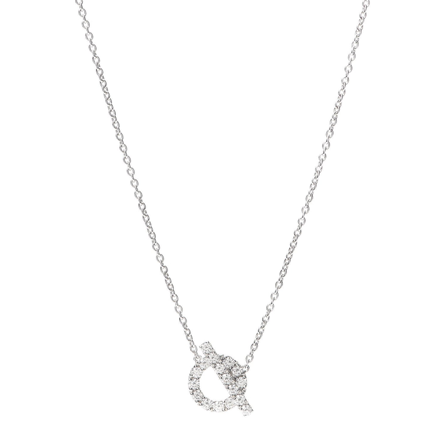 18K White Gold Diamond Finesse Pendant Necklace
