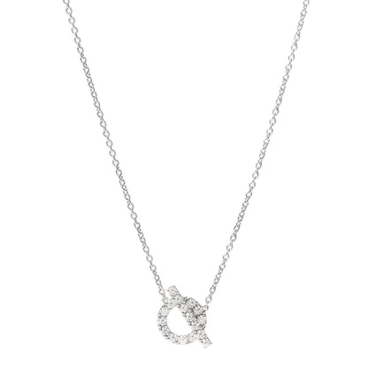 Hermes 18K White Gold Diamond Finesse Pendant Necklace 1 of 6
