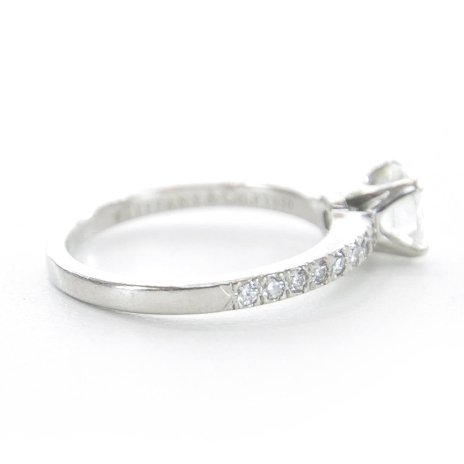 Tiffany Platinum .70 Carat Diamond Engagement Ring 5.5 7 of 9
