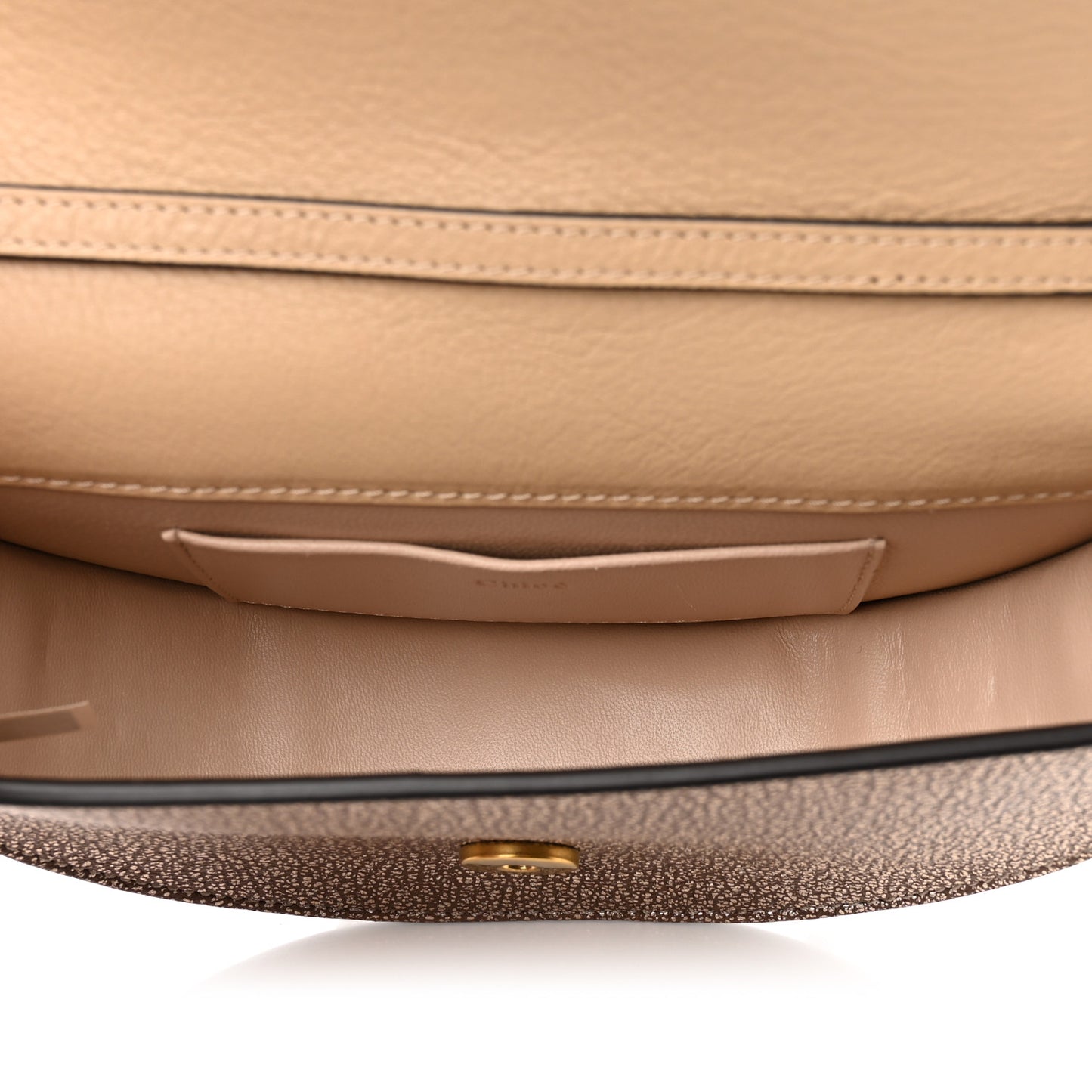 Metallic Calfskin Small Nile Bracelet Minaudiere Bag Gold