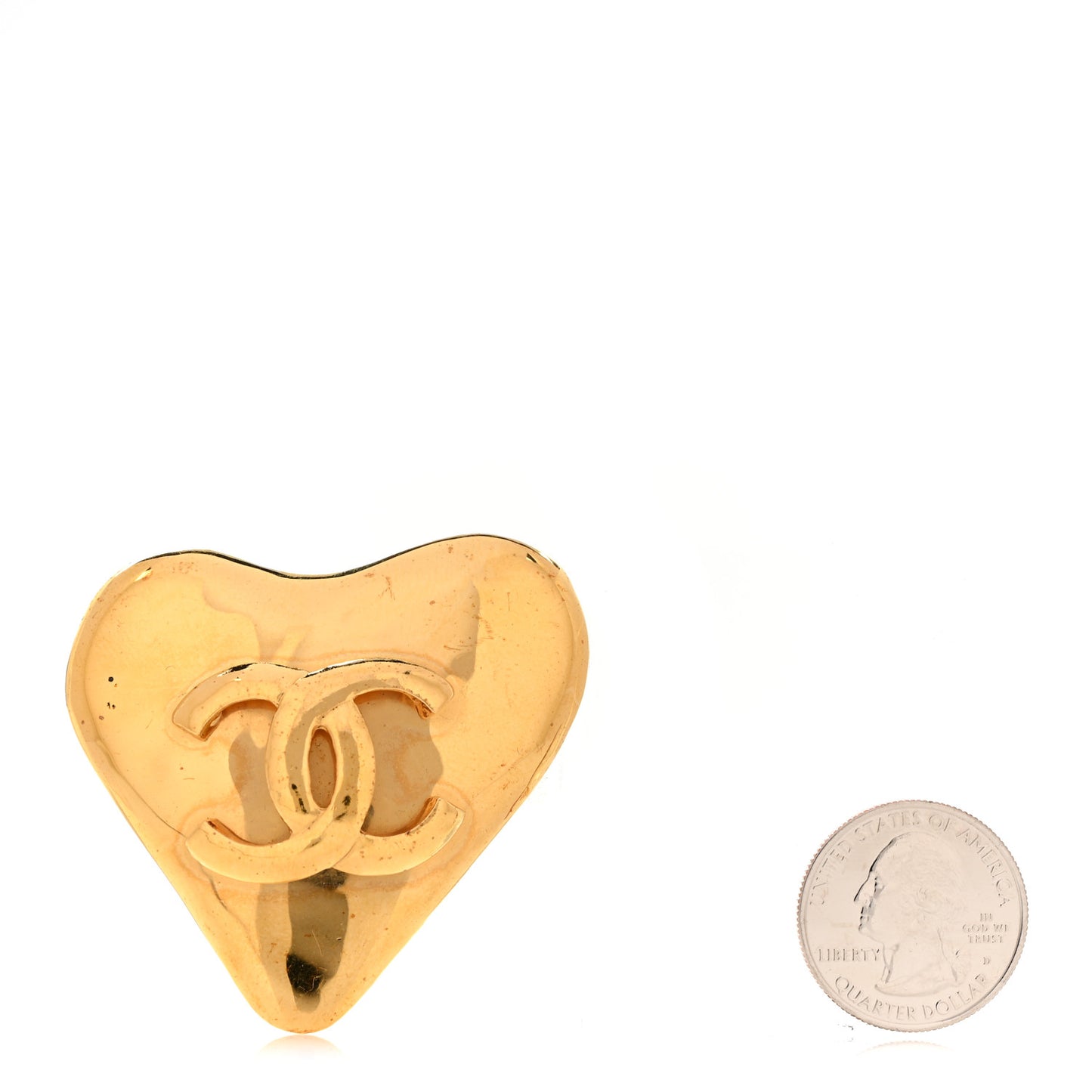 CC Heart Brooch Gold