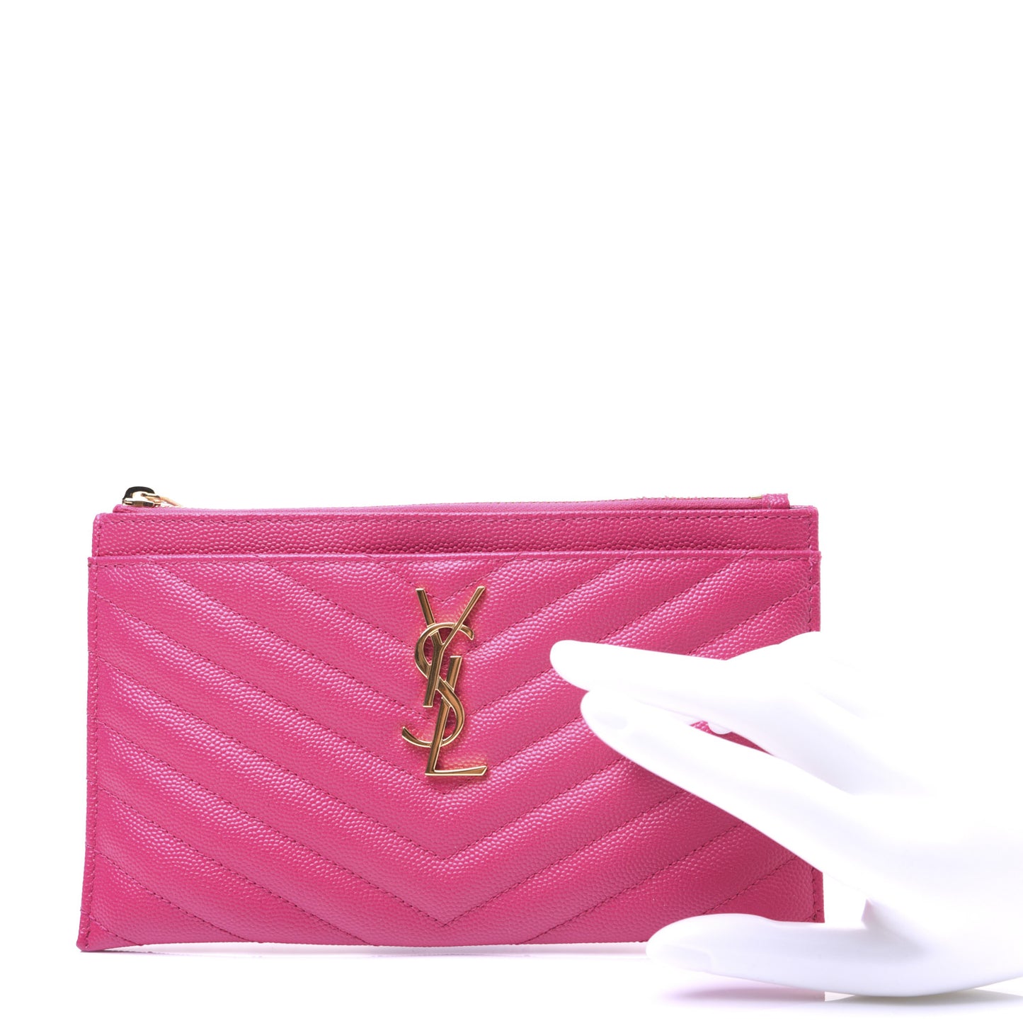 Grain De Poudre Chevron Monogram Bill Pouch Bright Pink