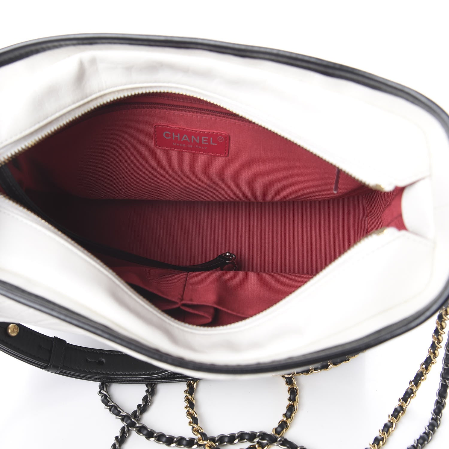 Chanel Aged Calfskin Quilted Medium Gabrielle Hobo Black White 8 of 16
