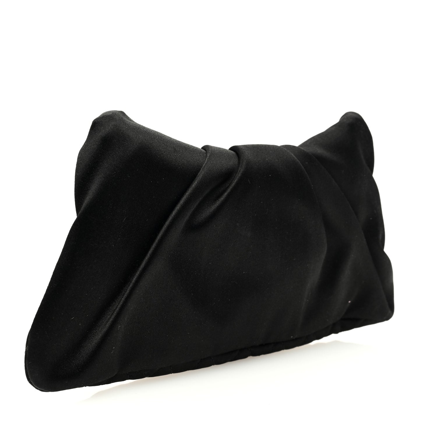 Satin Quilted Flap Clutch Clutch Black