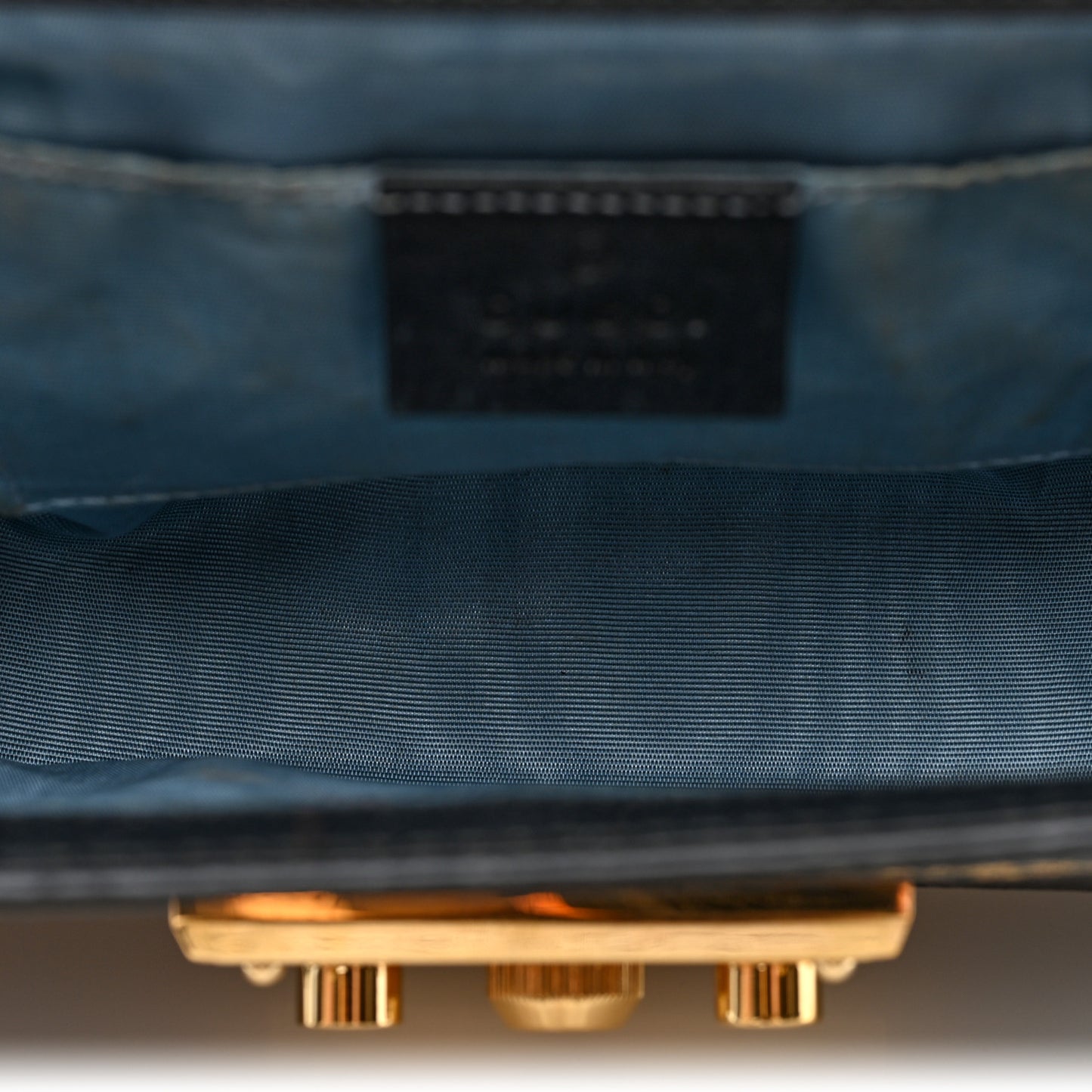 Grained Calfskin Bee Star Small Padlock Shoulder Bag Black