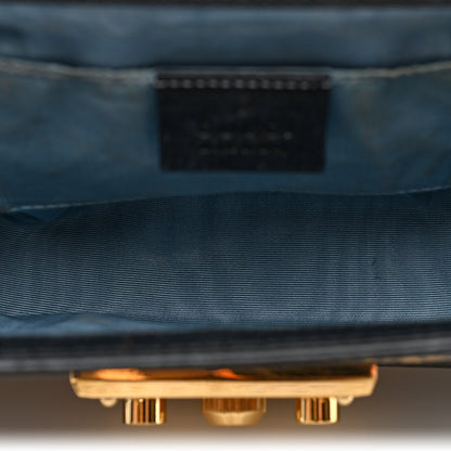 Gucci Grained Calfskin Bee Star Small Padlock Shoulder Bag Black 4 of 9