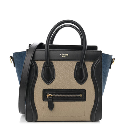 Celine Bullhide Calfskin Nubuck Nano Tri-Color Luggage Light Grey 1 of 15