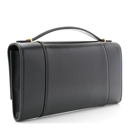 Balenciaga Shiny Calfskin Top Handle Hourglass Clutch Black 3 of 8