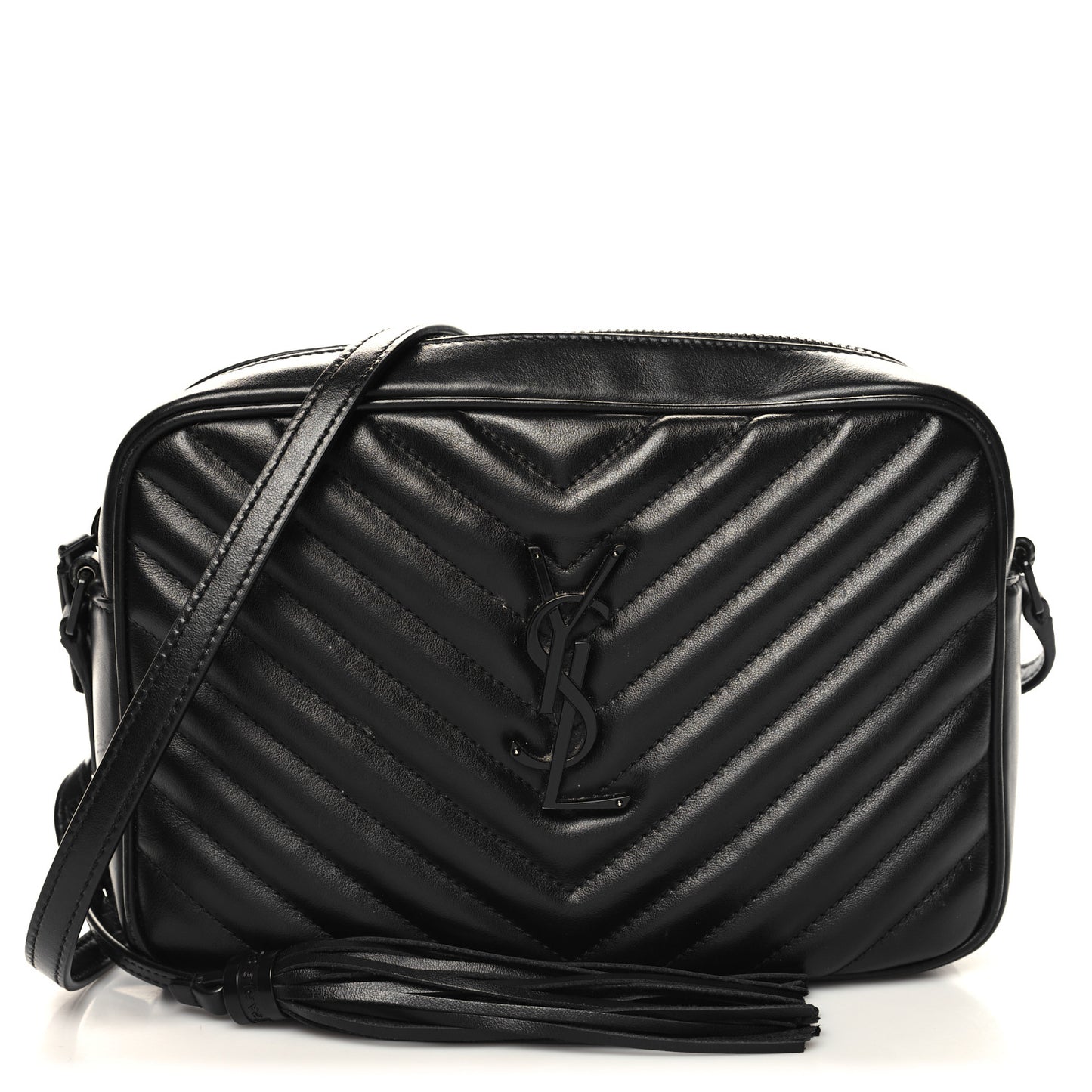 Calfskin Matelasse Monogram Monochrome Lou Camera Bag Black