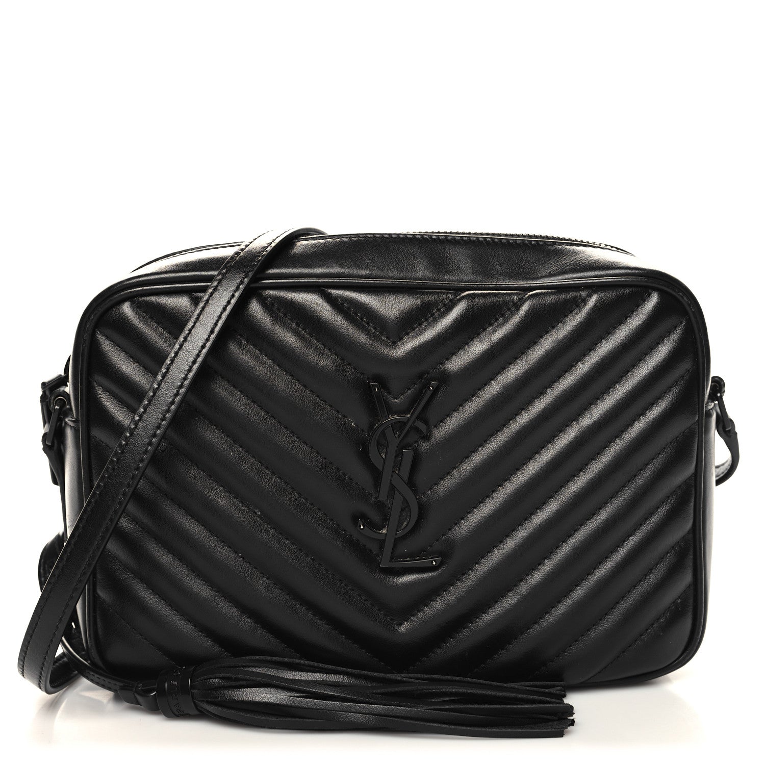 Saint Laurent Calfskin Matelasse Monogram Monochrome Lou Camera Bag Black 1 of 12