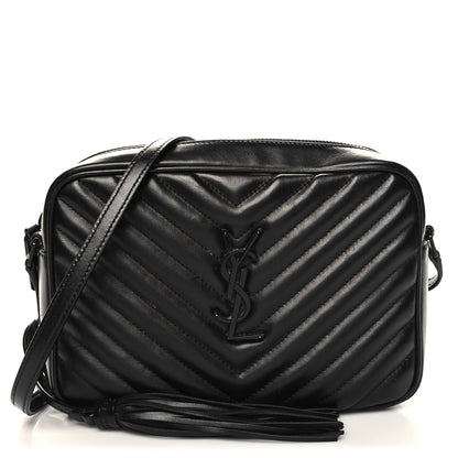 Saint Laurent Calfskin Matelasse Monogram Monochrome Lou Camera Bag Black 1 of 12