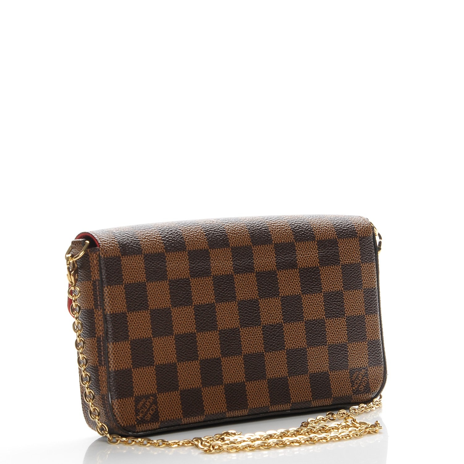 Louis Vuitton Damier Ebene Pochette Felicie Chain Wallet 3 of 9