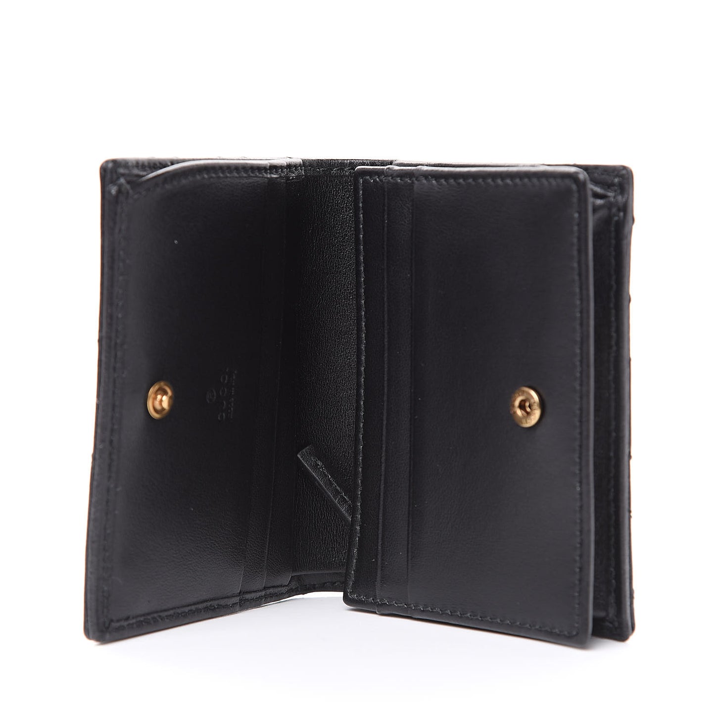 Calfskin Matelasse GG Marmont Card Case Wallet Black