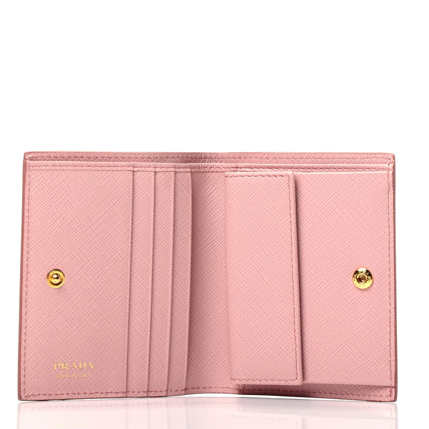 Prada Saffiano Shine Monochrome Bi-Fold Wallet Petalo 4 of 4