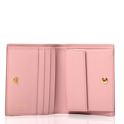 Prada Saffiano Shine Monochrome Bi-Fold Wallet Petalo 4 of 4