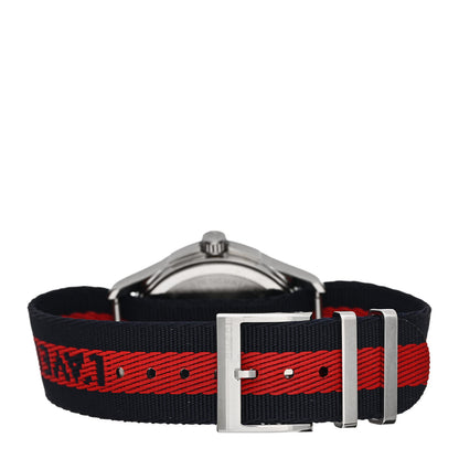 Gucci Stainless Steel Nylon 38mm Le Marche Des Merveilles Snake Quartz Watch Navy 3 of 4