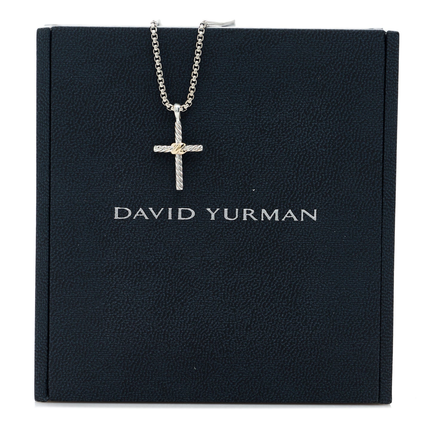 Sterling Silver 14K Yellow Gold Petite X Cross Pendant Necklace