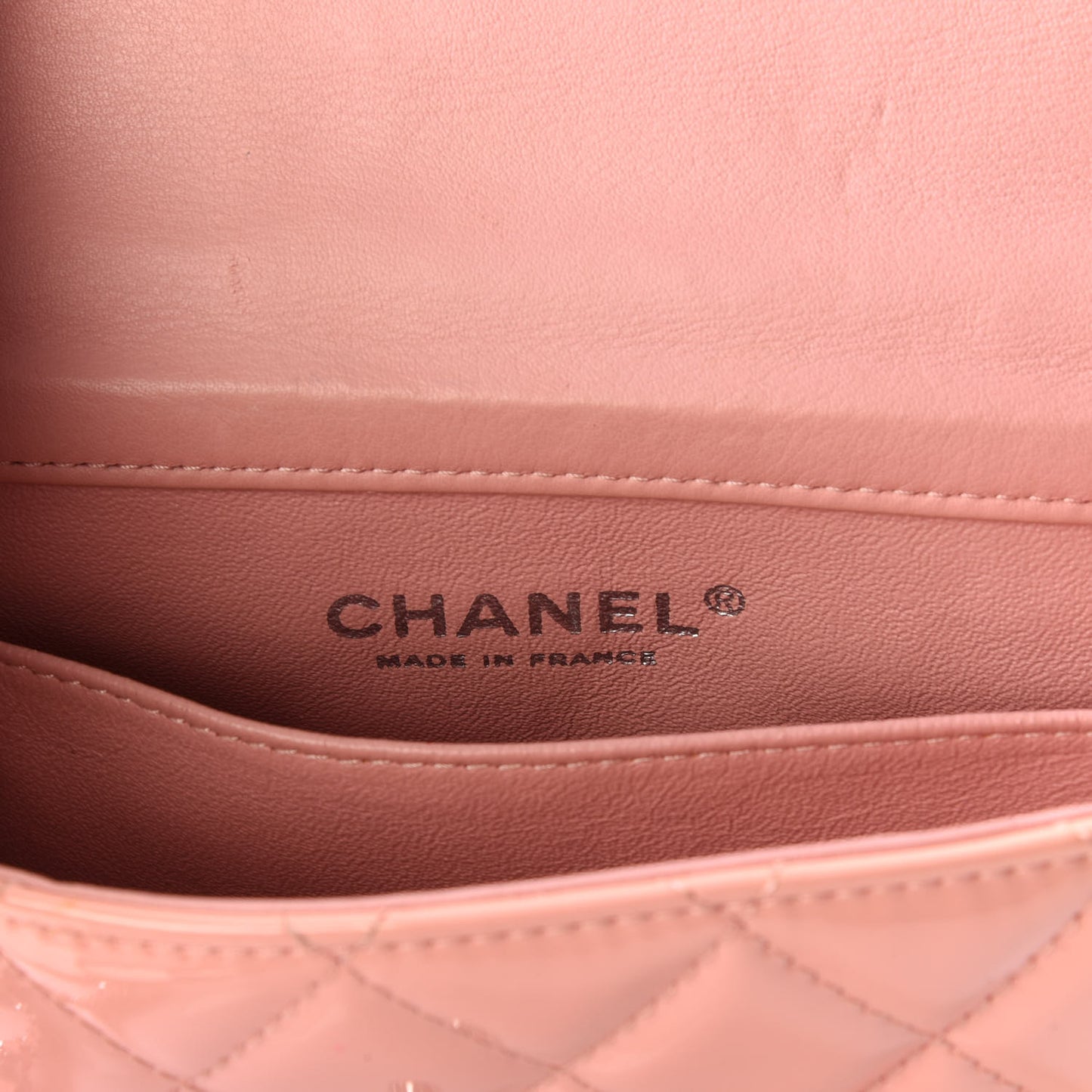 Patent Calfskin Quilted Extra Mini Flap Pink