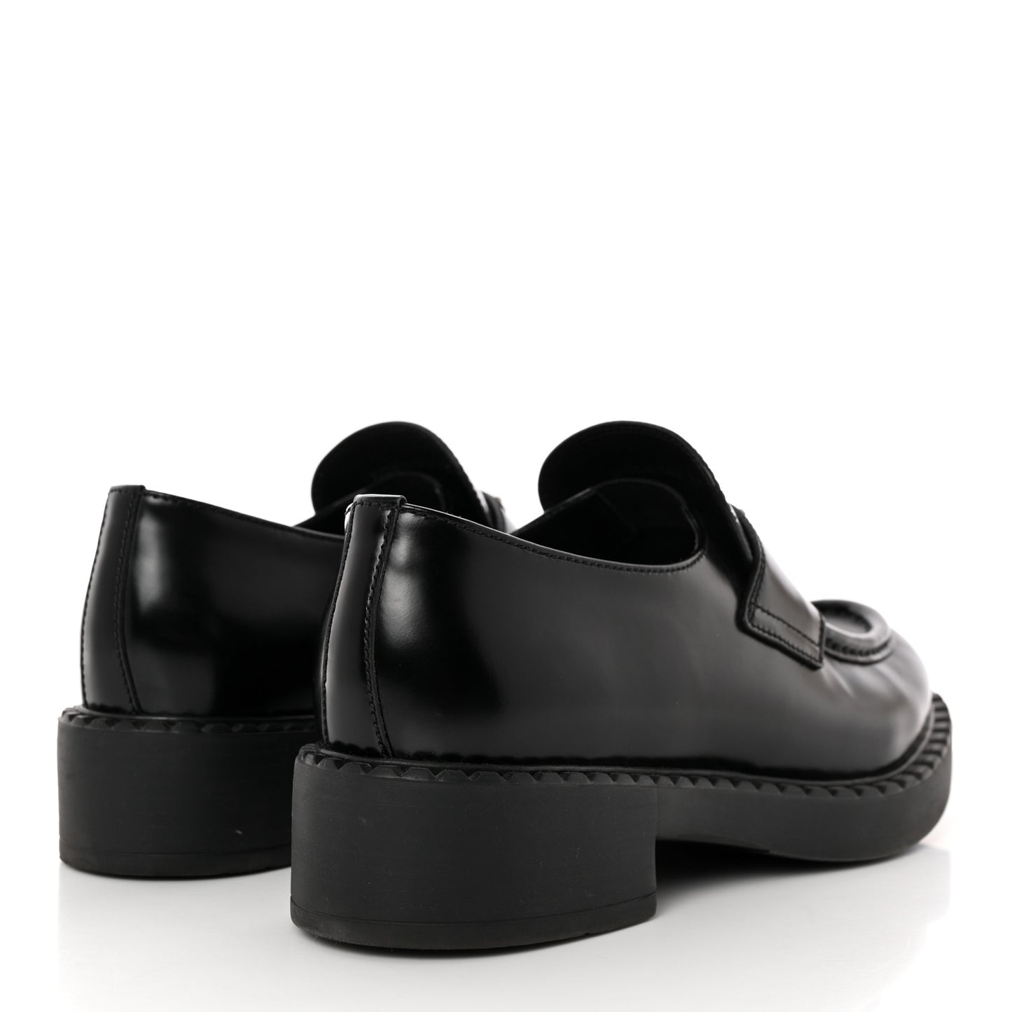 Spazzolato Metal Triangle Logo 50mm Loafers 39 Black