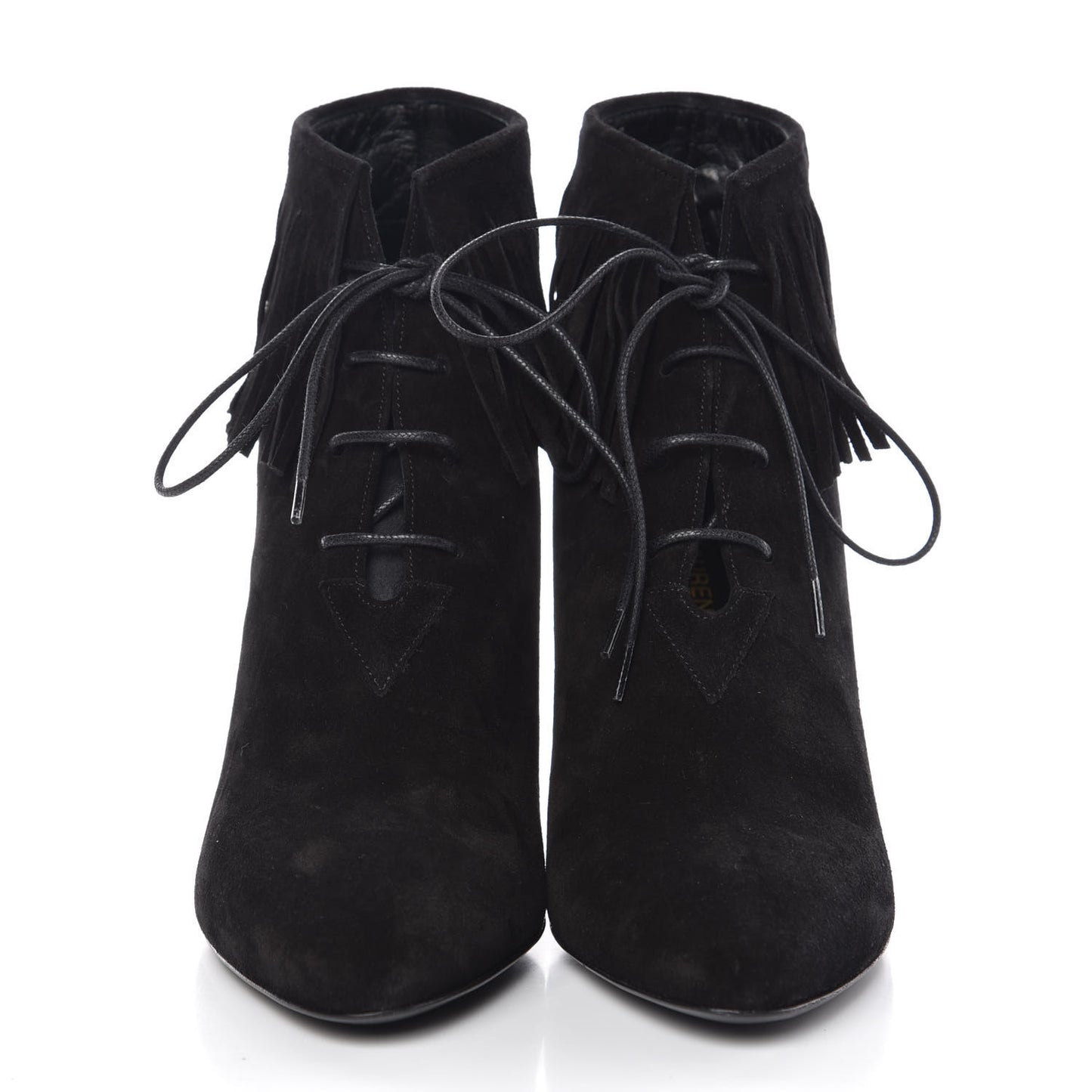 Suede Fringe Babies Ankle Boots 39 Black
