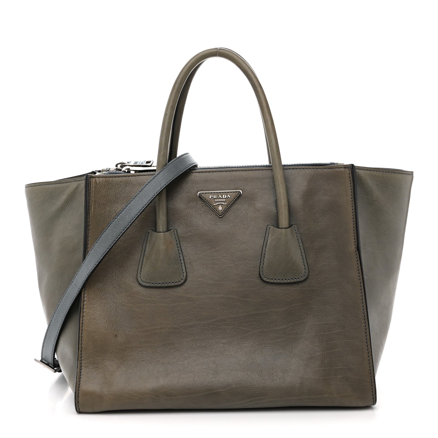 Glace Calf Twin Pocket Tote Marine