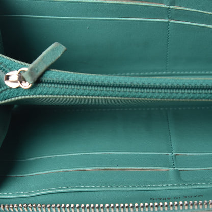 Chanel Patent Calfskin Quilted Large Gusset Zip Around Wallet Green 10 of 19