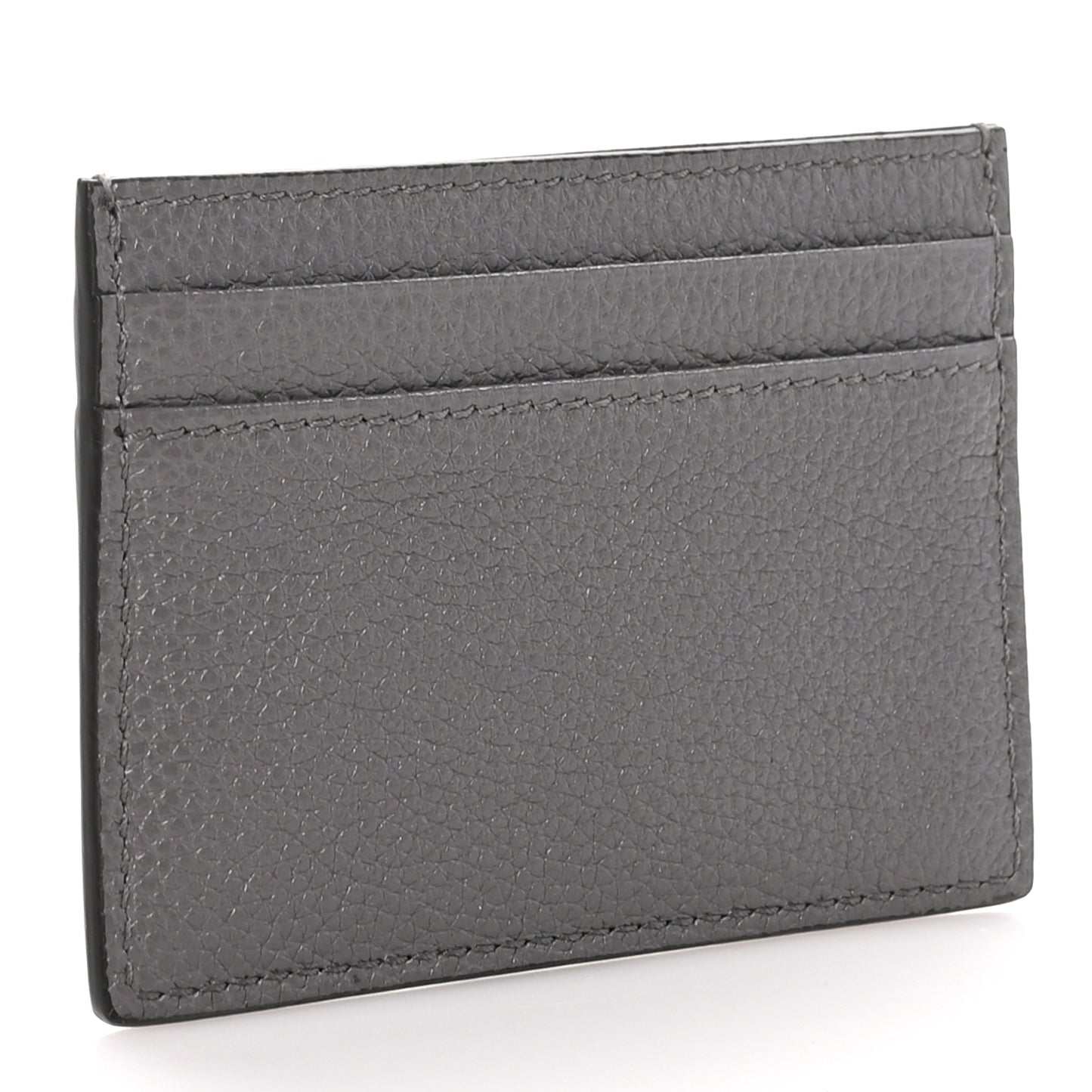 Grainy Calfskin Zumi Card Holder Dusty Grey