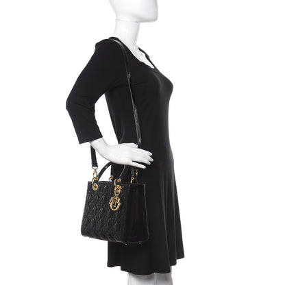 Christian Dior Patent Cannage Medium Lady Dior Black 2 of 9