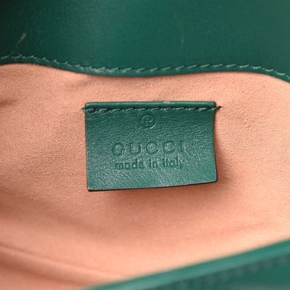 Gucci Calfskin Matelasse Super Mini GG Marmont Shoulder Bag Emerald Green 6 of 11