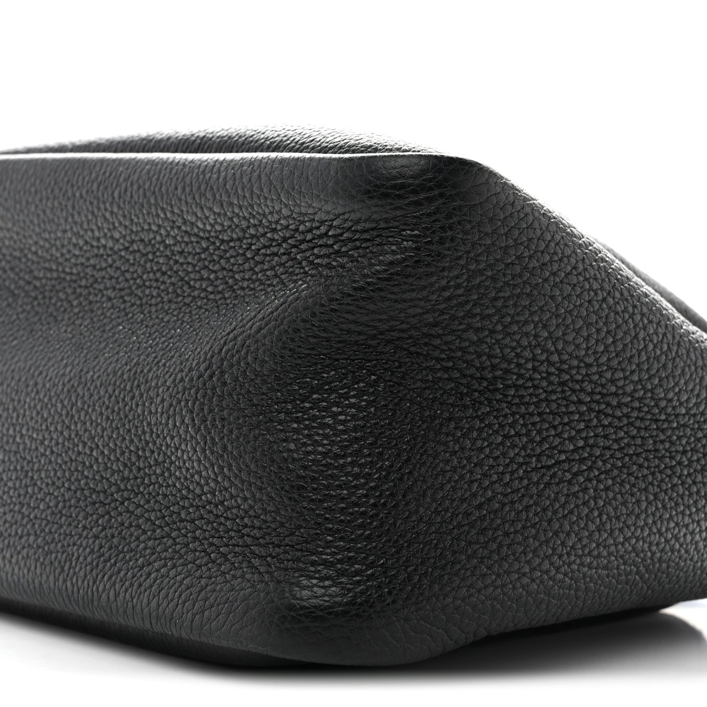 Vitello Daino Soft Mini Zippered Top Handle Bag Black