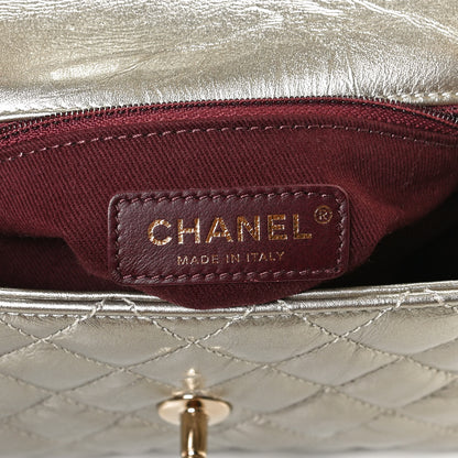 Chanel Metallic Aged Calfskin Quilted Mini Coco Handle Flap Gold 6 of 13