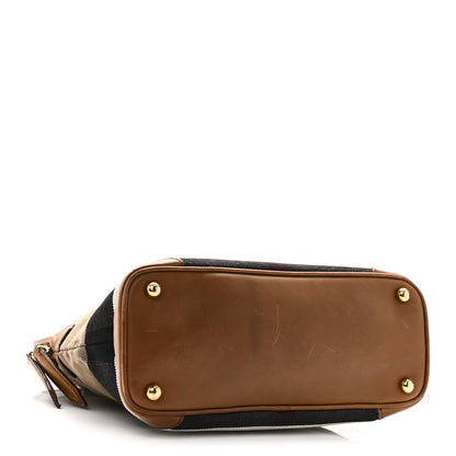 Burberry Canvas Mega Check Calfskin Medium Bloomsbury Saddle Brown 4 of 10
