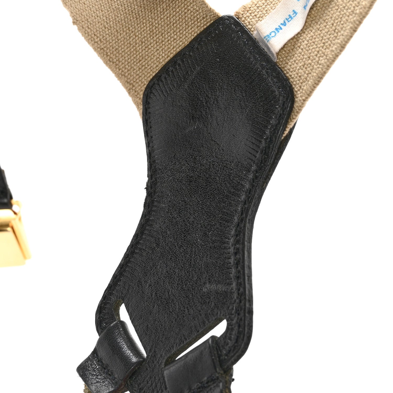 Chanel Elastic Logo Suspenders Beige Black 4 of 5
