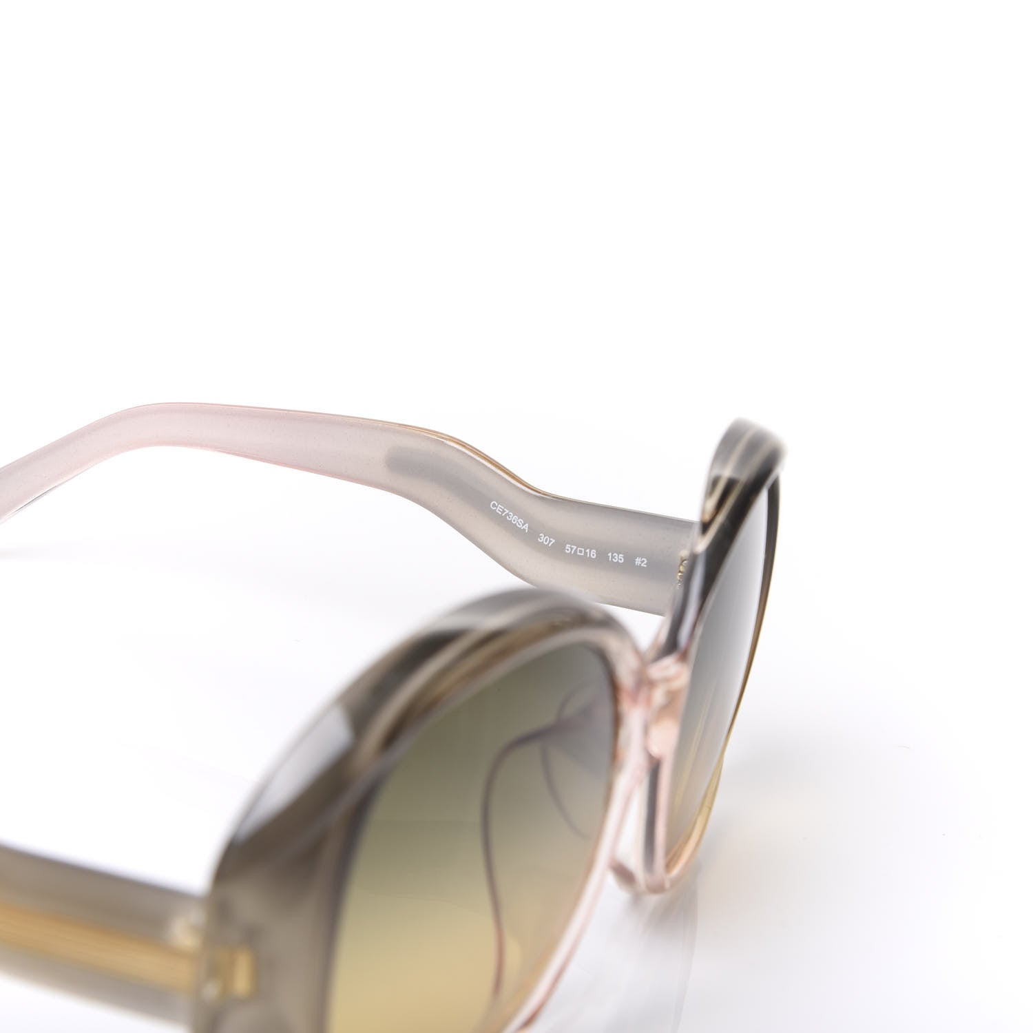 Chloe Oval Semi Transparent Qleo Sunglasses CE736SA Khaki 4 of 7