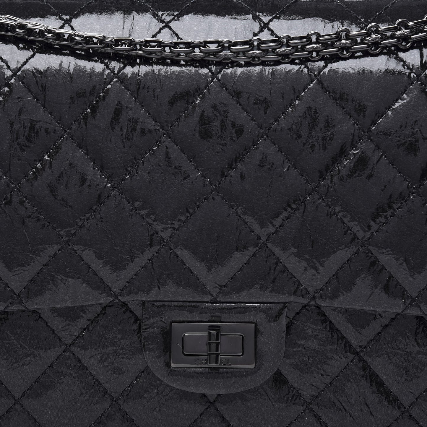 Distressed Patent Quilted 2.55 Reissue 226 Flap So Black