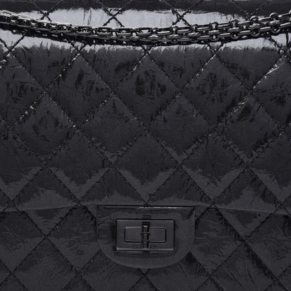Chanel Distressed Patent Quilted 2.55 Reissue 226 Flap So Black 12 of 13