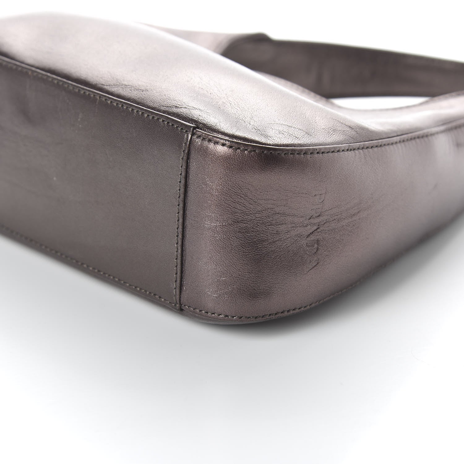 Prada Metallic Nappa Mordore Tote Fumo 7 of 9